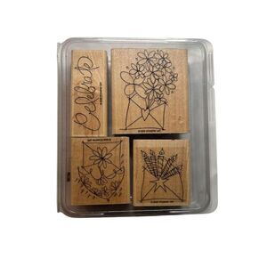 Stampin' Up! Send a Celebration Rubber Stamp Set 4pc